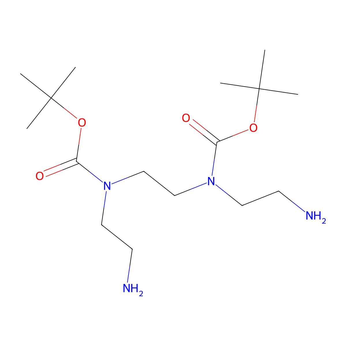 Di-tert-butyl ethane-1,2-diylbis((2-aminoethyl)carbamate) molecular structure, CAS 206531-21-7