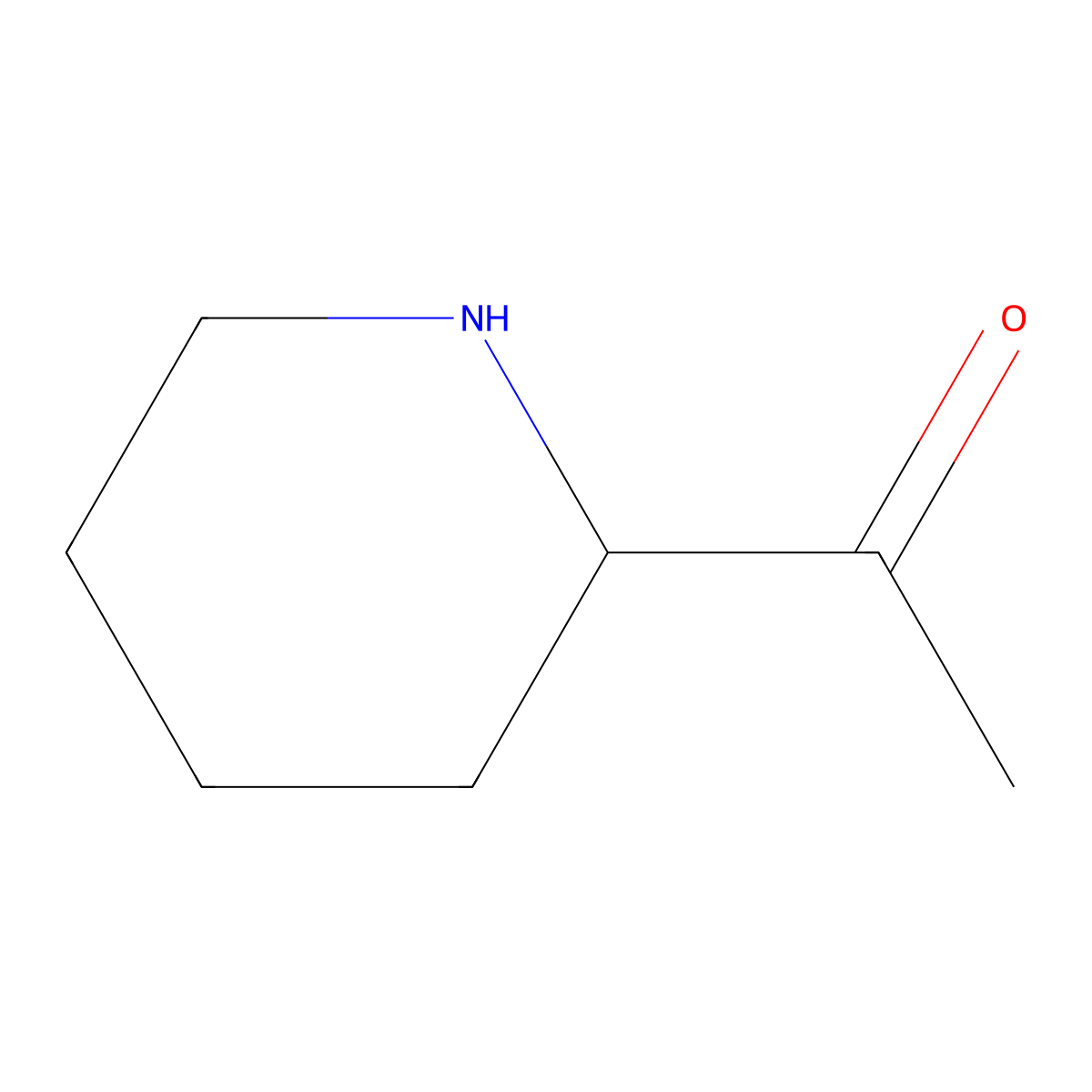 1-[(2S)-Piperidin-2-yl]ethan-1-one molecular structure, CAS 206534-53-4