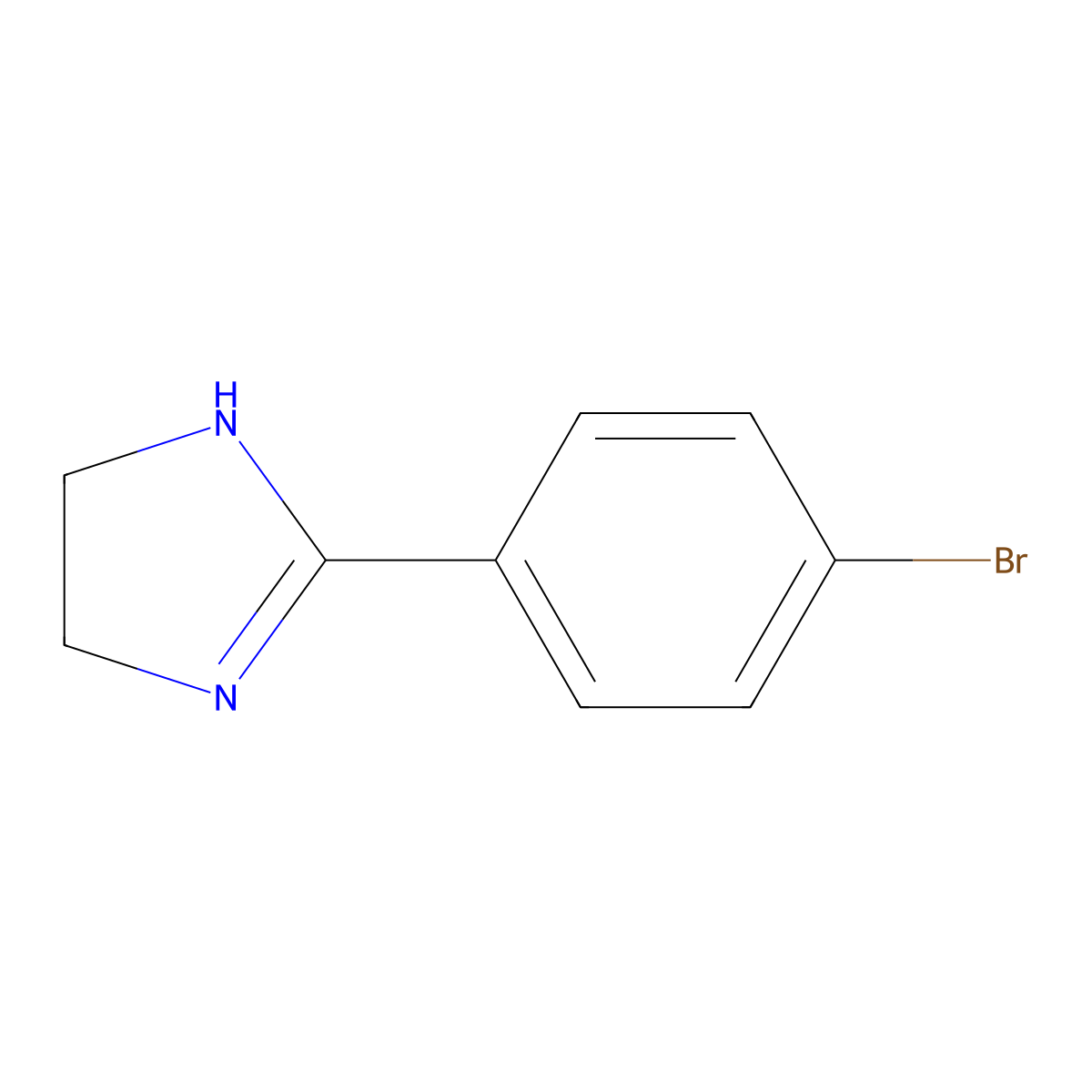 2-(4-bromophenyl)-4,5-dihydro-1H-imidazole molecular structure, CAS 206535-83-3
