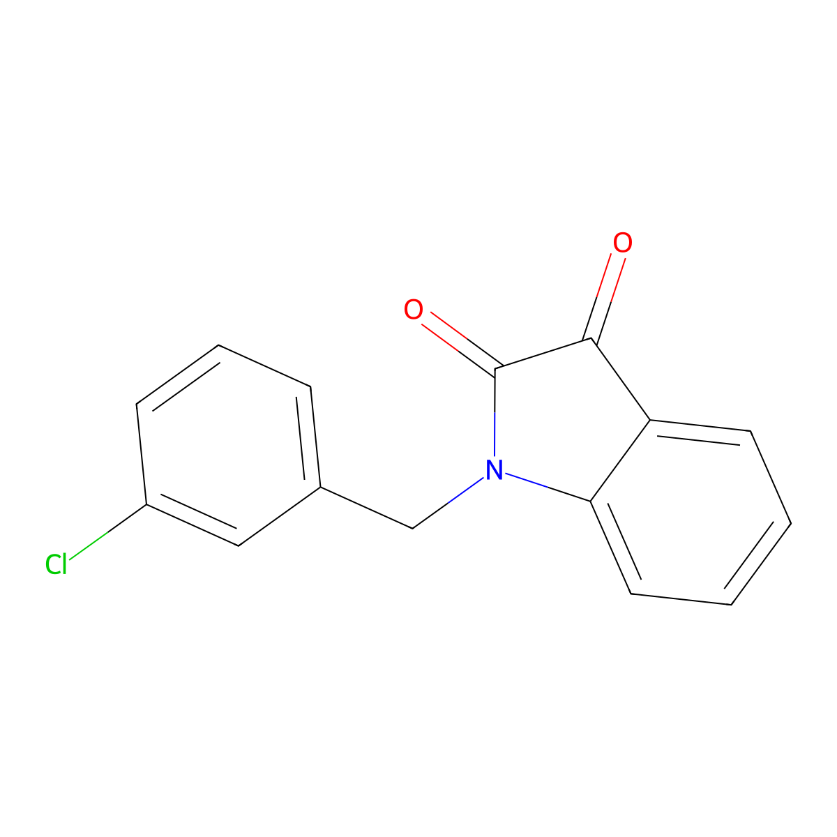 1-(3-chlorobenzyl)-1H-indole-2,3-dione molecular structure, CAS 206537-57-7