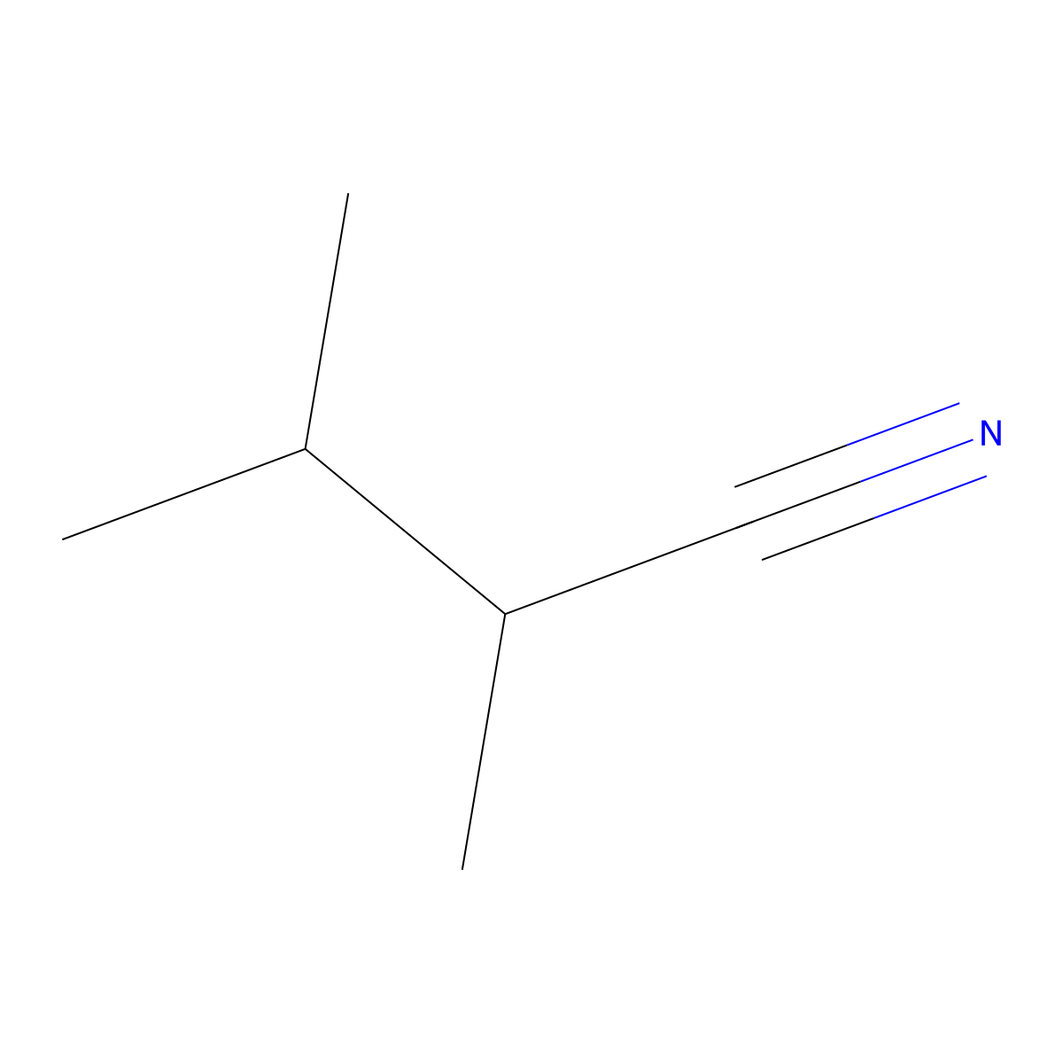 2,3-Dimethylbutanenitrile molecular structure, CAS 20654-44-8