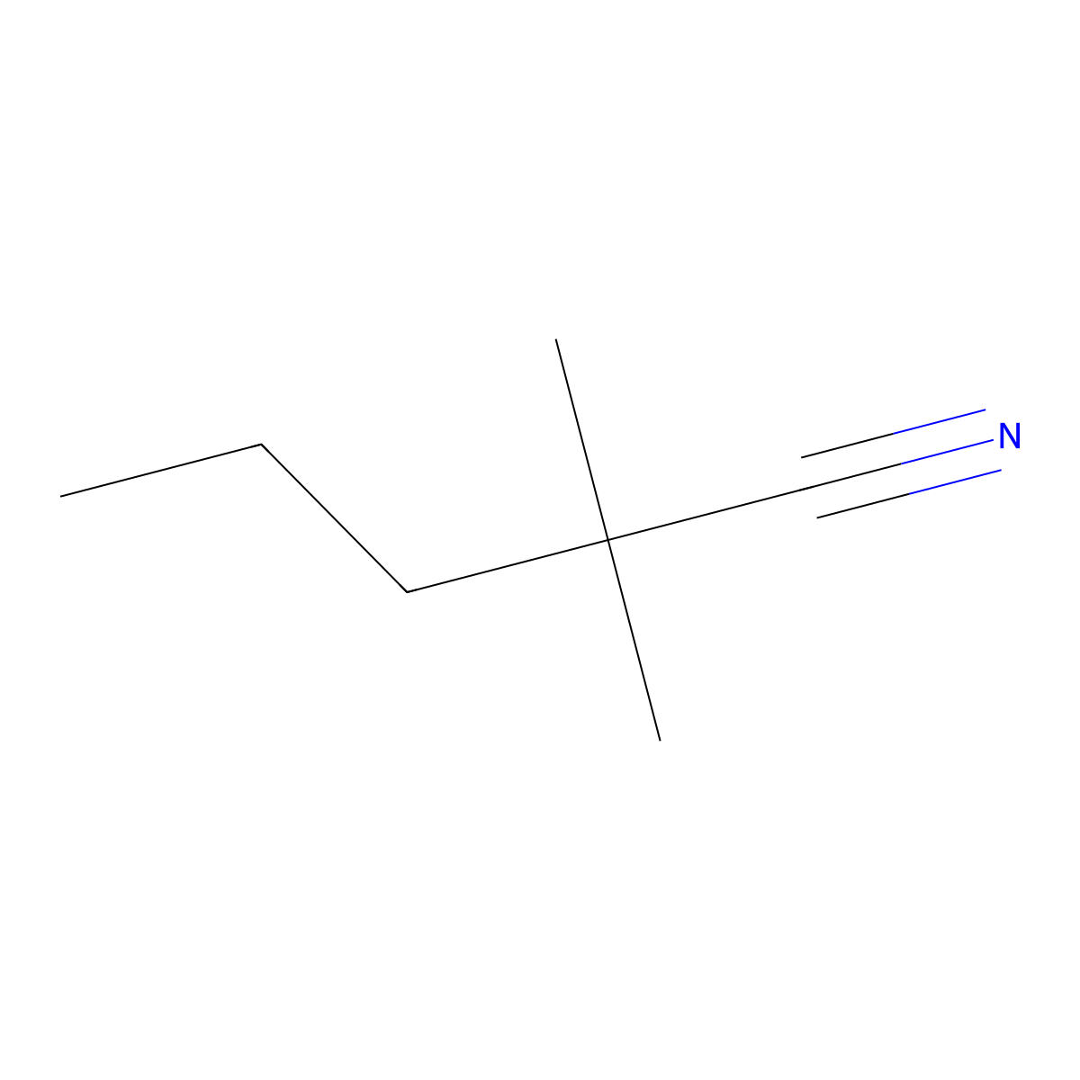 2,2-Dimethylvaleronitrile molecular structure, CAS 20654-47-1