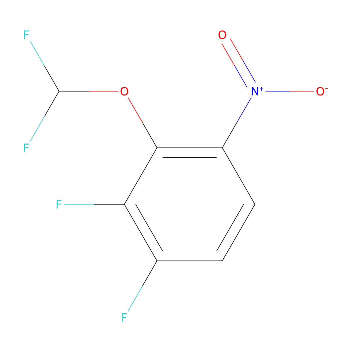 1,2-Difluoro-3-difluoromethoxy-4-nitrobenzene molecular structure, CAS 206546-18-1