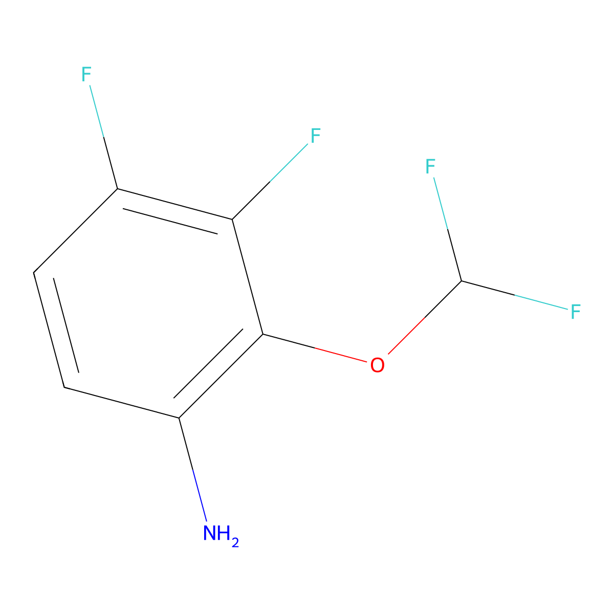 3,4-Difluoro-2-(difluoromethoxy)aniline molecular structure, CAS 206546-19-2