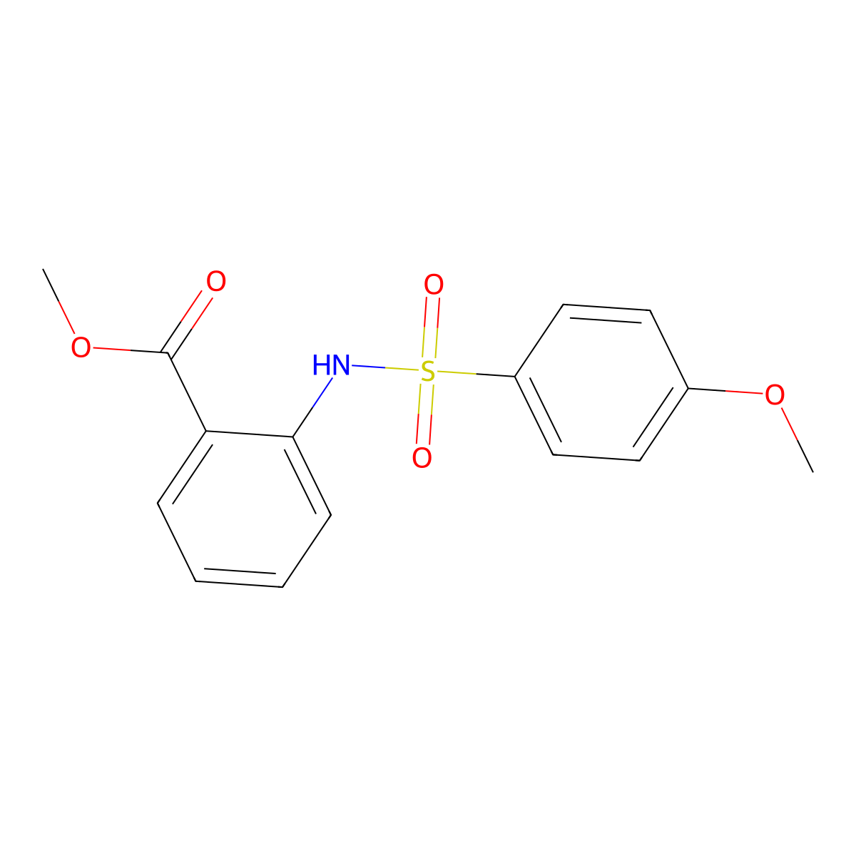 Methyl 2-{[(4-methoxyphenyl)sulfonyl]amino}benzoate molecular structure, CAS 206546-81-8