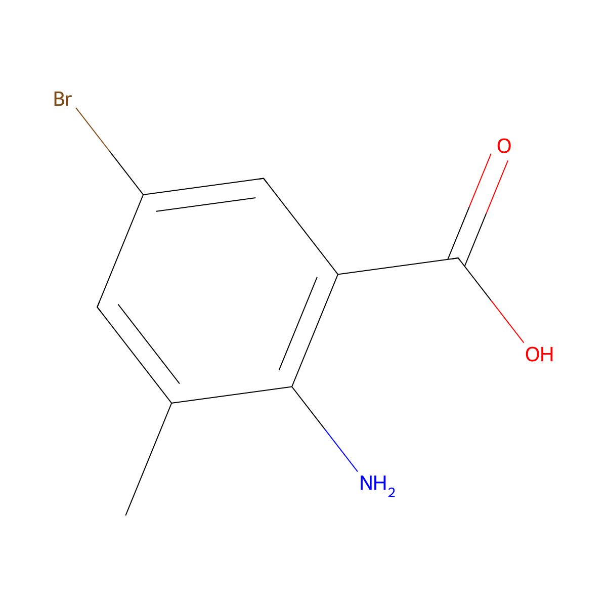 2-Amino-5-bromo-3-methylbenzoic acid molecular structure, CAS 206548-13-2