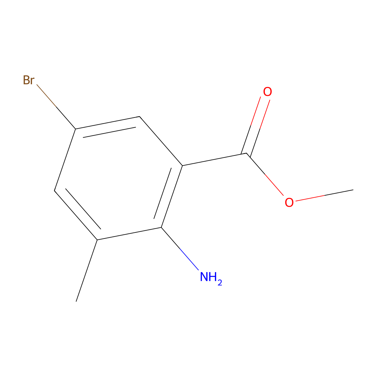 Methyl 2-amino-5-bromo-3-methylbenzoate molecular structure, CAS 206548-14-3