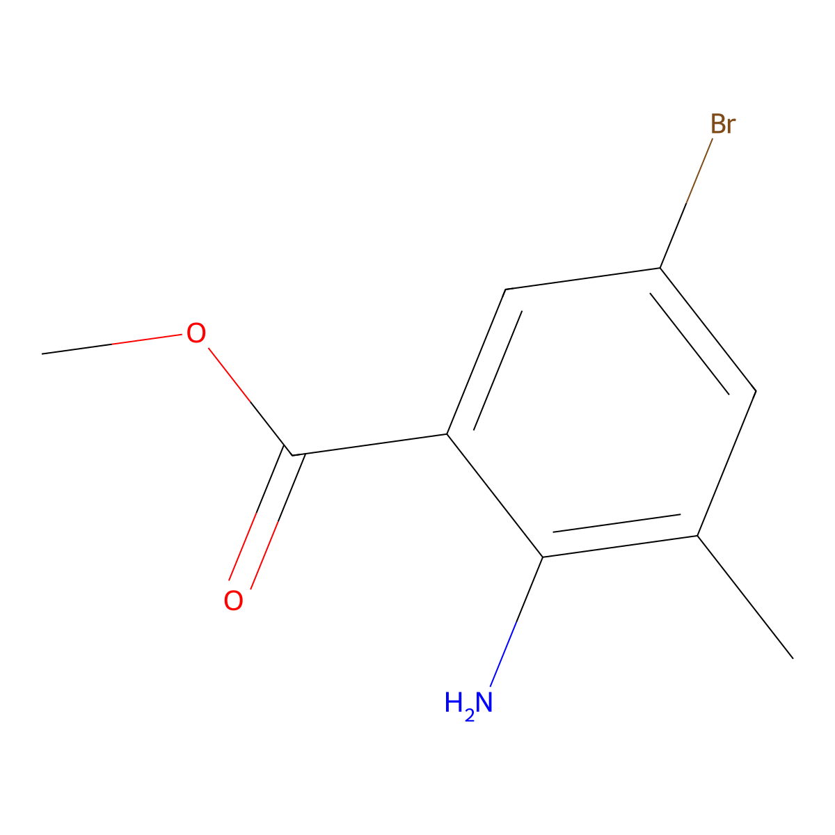 Methyl 2-amino-5-bromo-3-methylbenzoate molecular structure, CAS 206548-14-3
