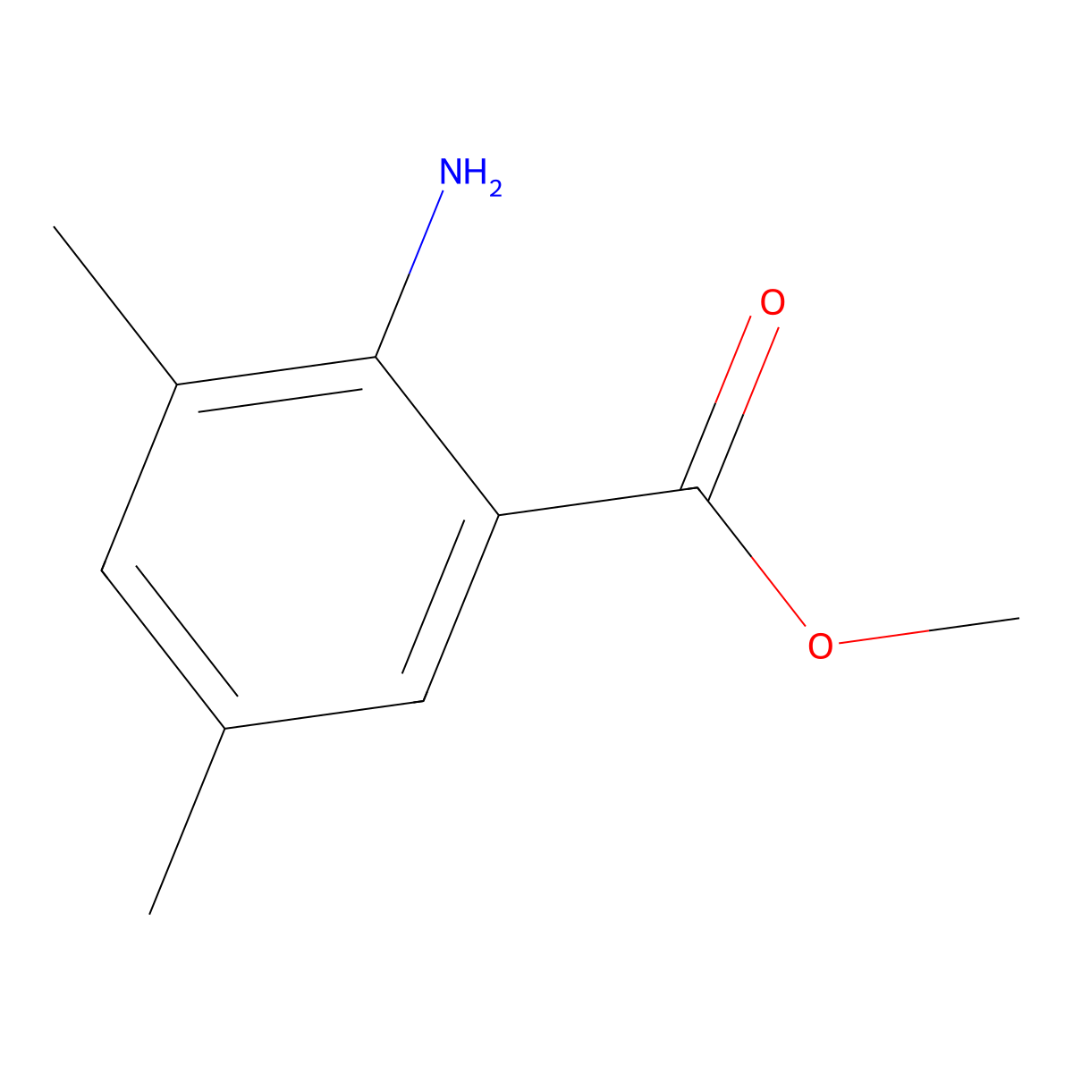 Methyl 2-amino-3,5-dimethylbenzoate molecular structure, CAS 206551-23-7