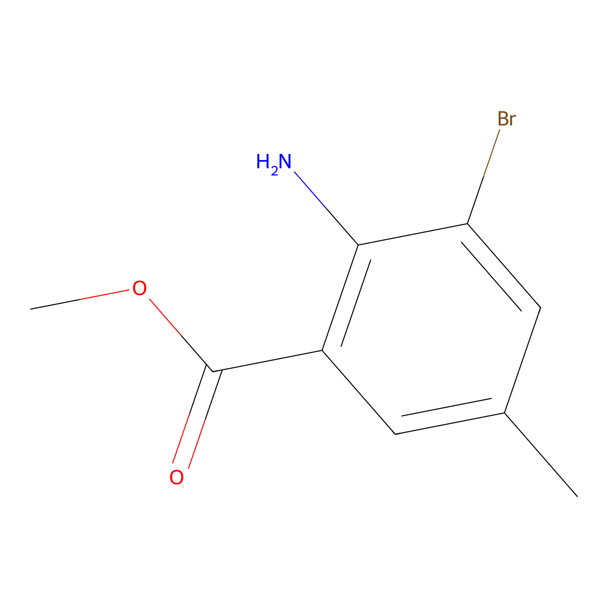 Methyl 2-amino-3-bromo-5-methylbenzoate molecular structure, CAS 206551-32-8