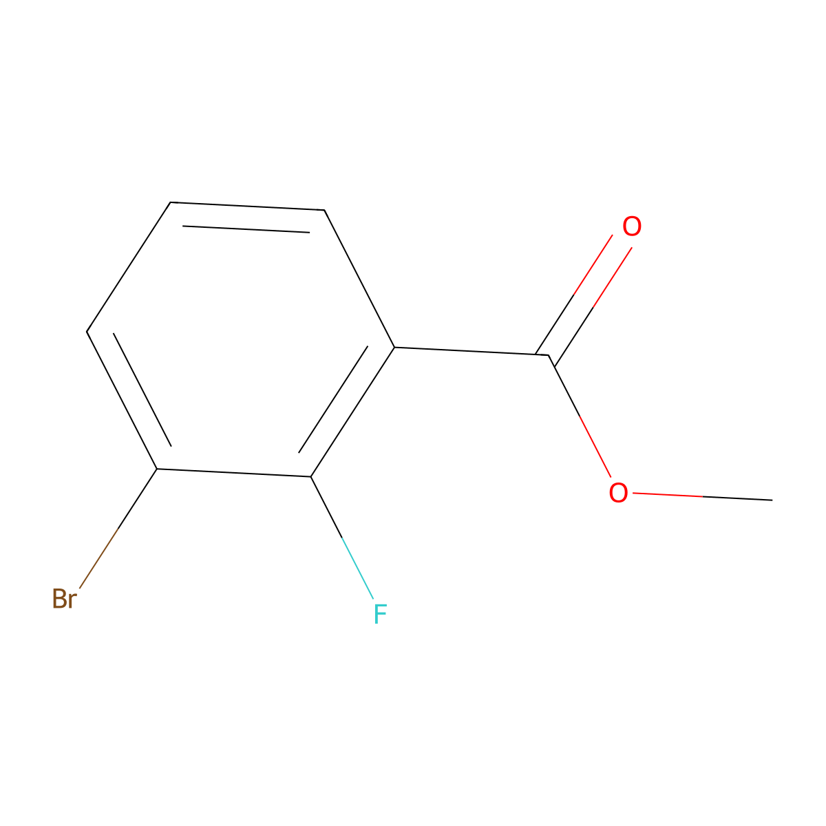 Methyl 3-bromo-2-fluorobenzoate molecular structure, CAS 206551-41-9