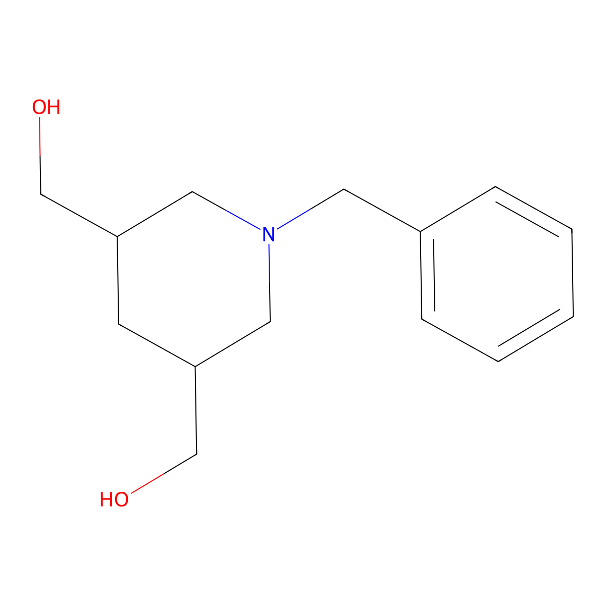[(3S,5R)-1-benzyl-5-(hydroxymethyl)piperidin-3-yl]methanol molecular structure, CAS 206554-18-9