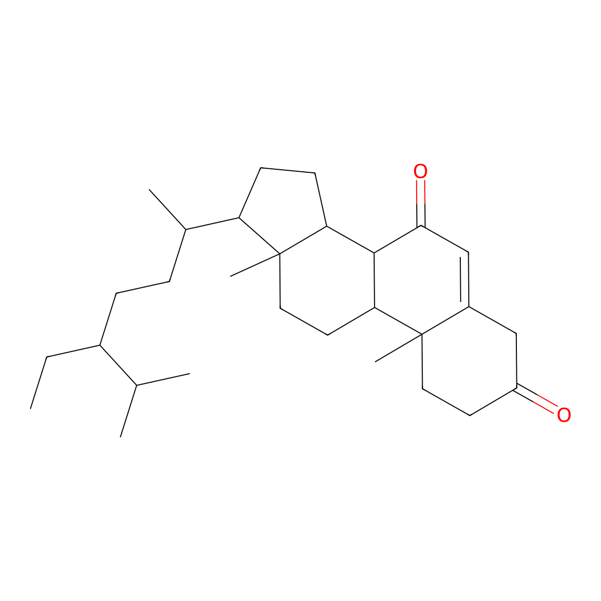 Stigmast-5-ene-3,7-dione molecular structure, CAS 206554-44-1