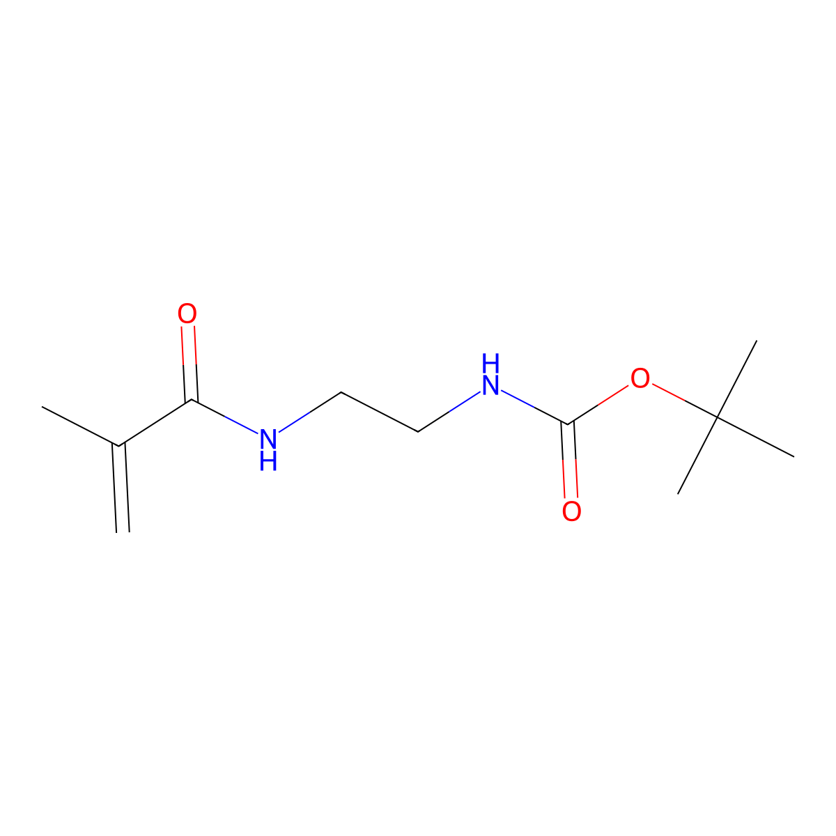 tert-butyl N-[2-(2-methylprop-2-enamido)ethyl]carbamate molecular structure, CAS 206554-56-5