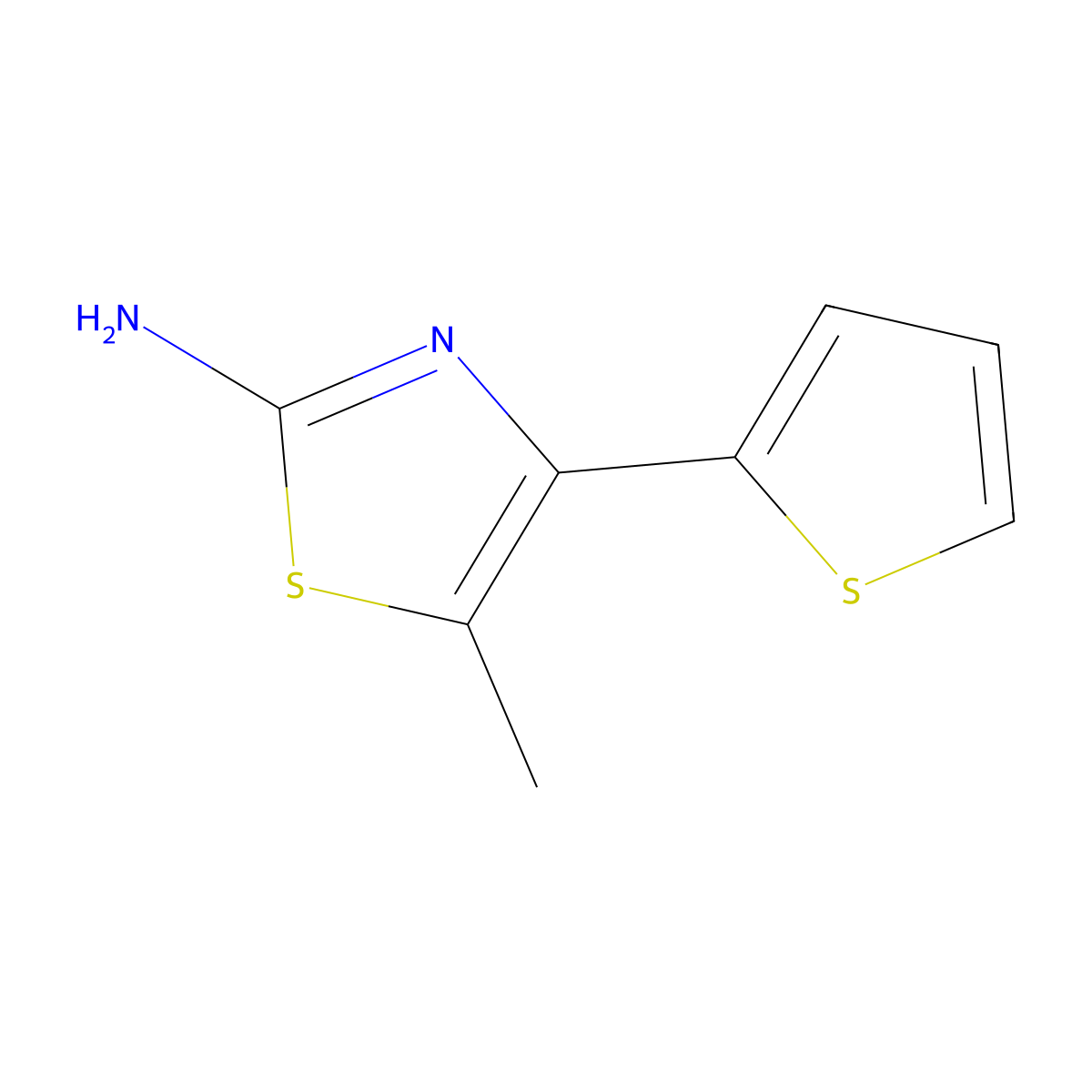 5-Methyl-4-(2-thienyl)-1,3-thiazol-2-amine molecular structure, CAS 206555-52-4