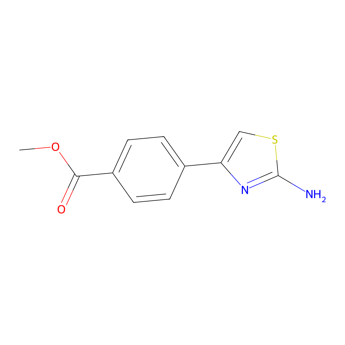 Methyl 4-(2-aminothiazol-4-yl)benzoate molecular structure, CAS 206555-77-3