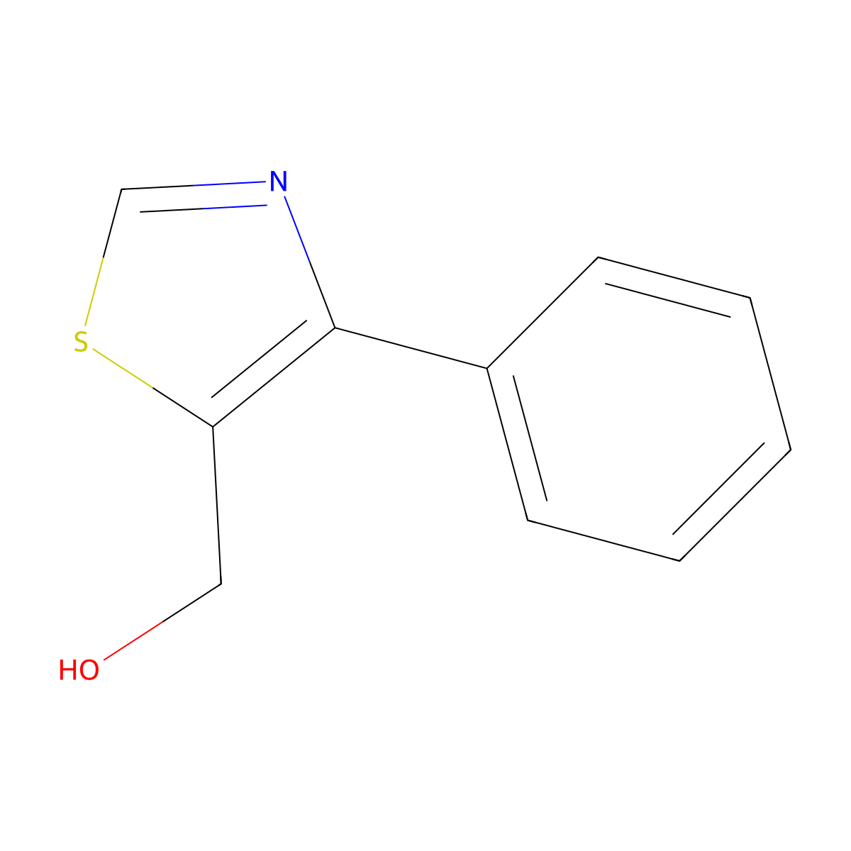 4-Phenyl-5-thiazolemethanol molecular structure, CAS 206556-01-6