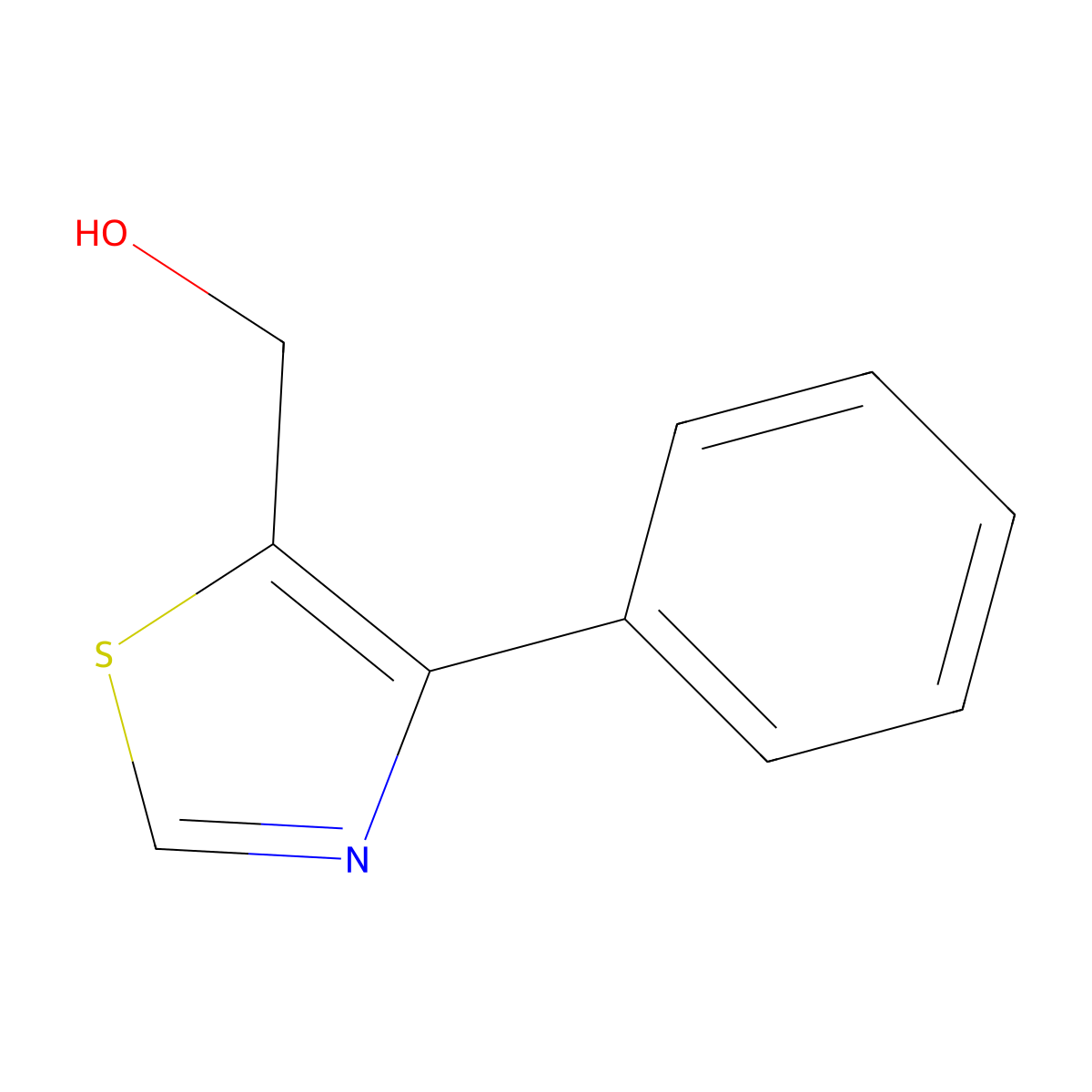 4-Phenyl-5-thiazolemethanol molecular structure, CAS 206556-01-6