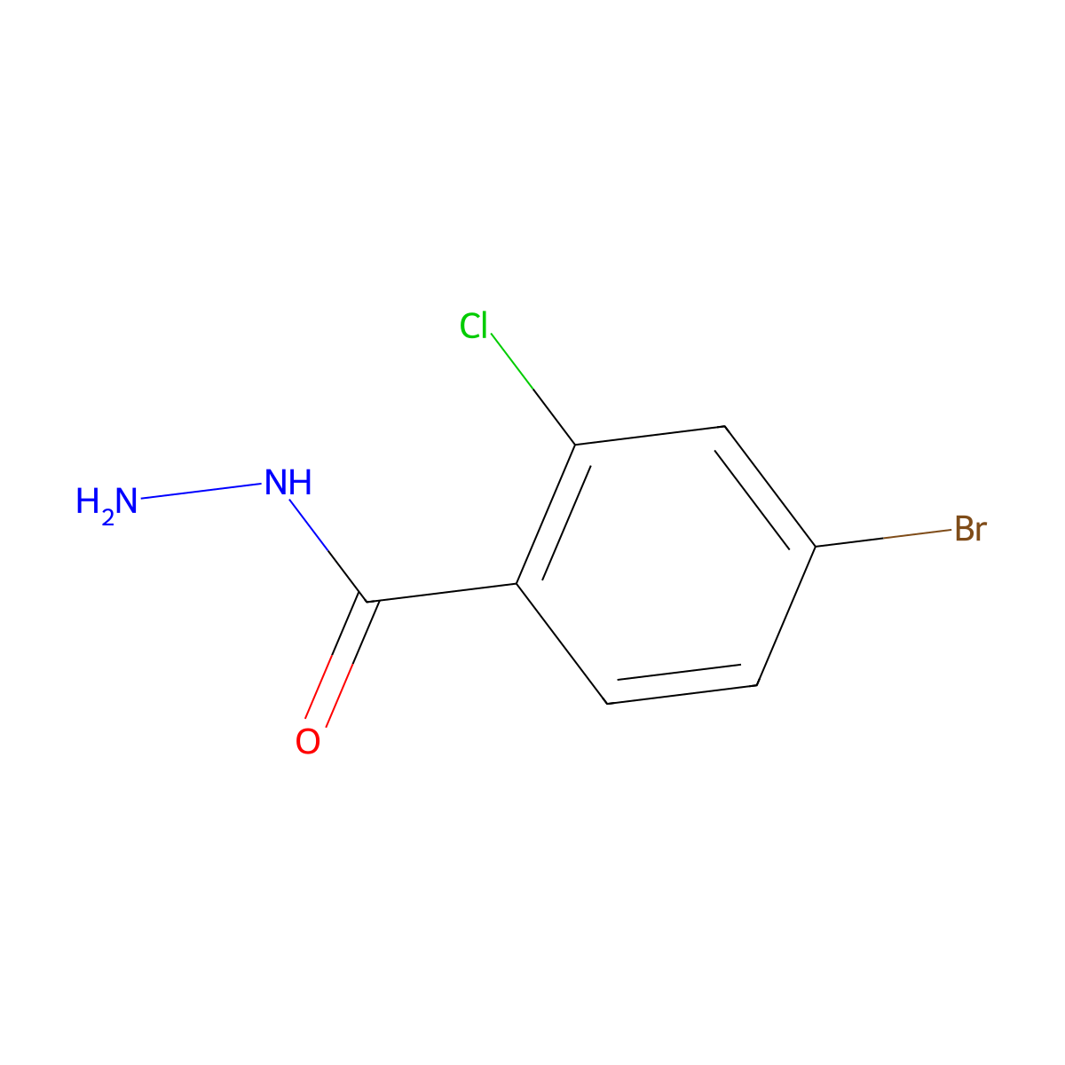 4-Bromo-2-chlorobenzhydrazide molecular structure, CAS 206559-39-9