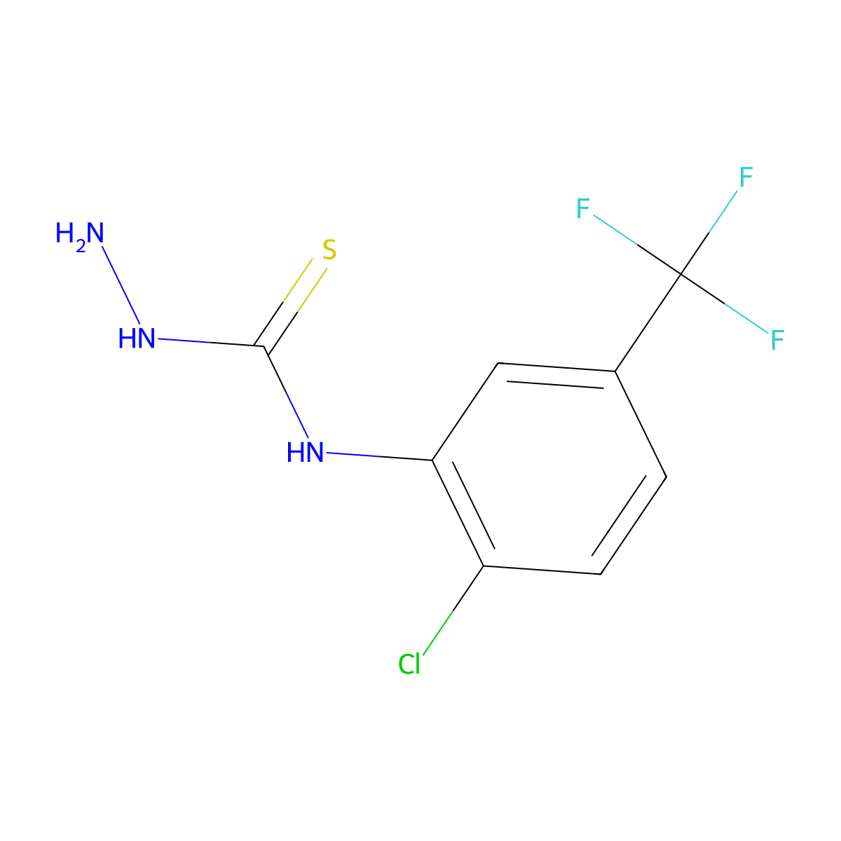 4-[2-Chloro-5-(trifluoromethyl)phenyl]-3-thiosemicarbazide molecular structure, CAS 206559-51-5