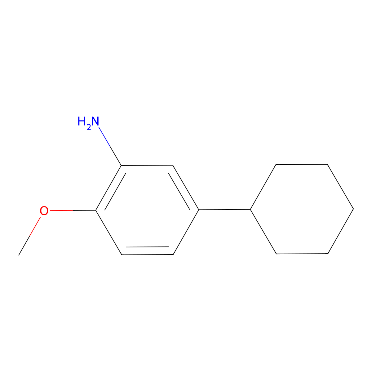 5-Cyclohexyl-2-methoxyaniline molecular structure, CAS 206559-52-6
