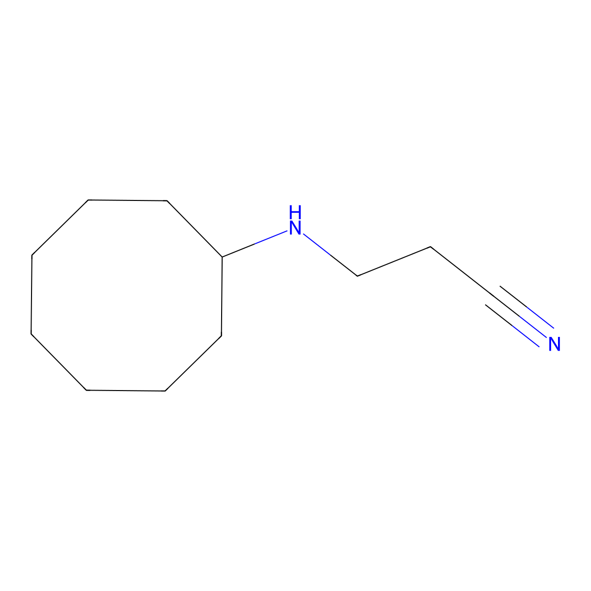 3-(Cyclooctylamino)propionitrile molecular structure, CAS 206559-53-7