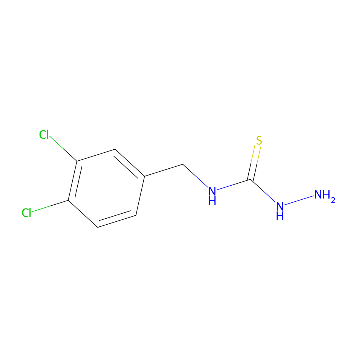 4-(3,4-Dichlorobenzyl)-3-thiosemicarbazide molecular structure, CAS 206559-55-9