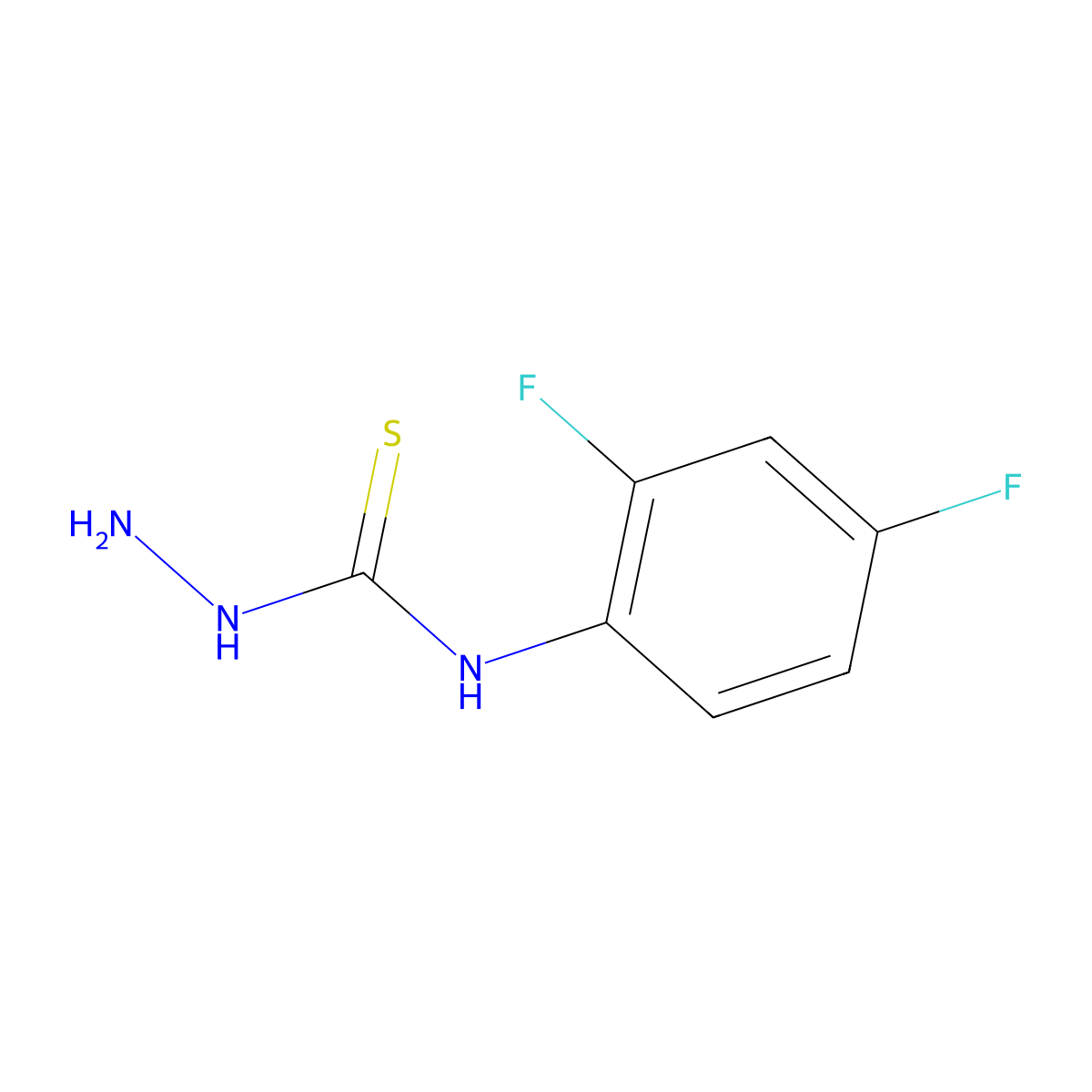 4-(2,4-Difluorophenyl)-3-thiosemicarbazide molecular structure, CAS 206559-58-2