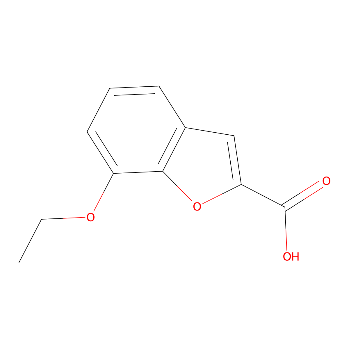 7-Ethoxybenzofuran-2-carboxylic acid molecular structure, CAS 206559-61-7