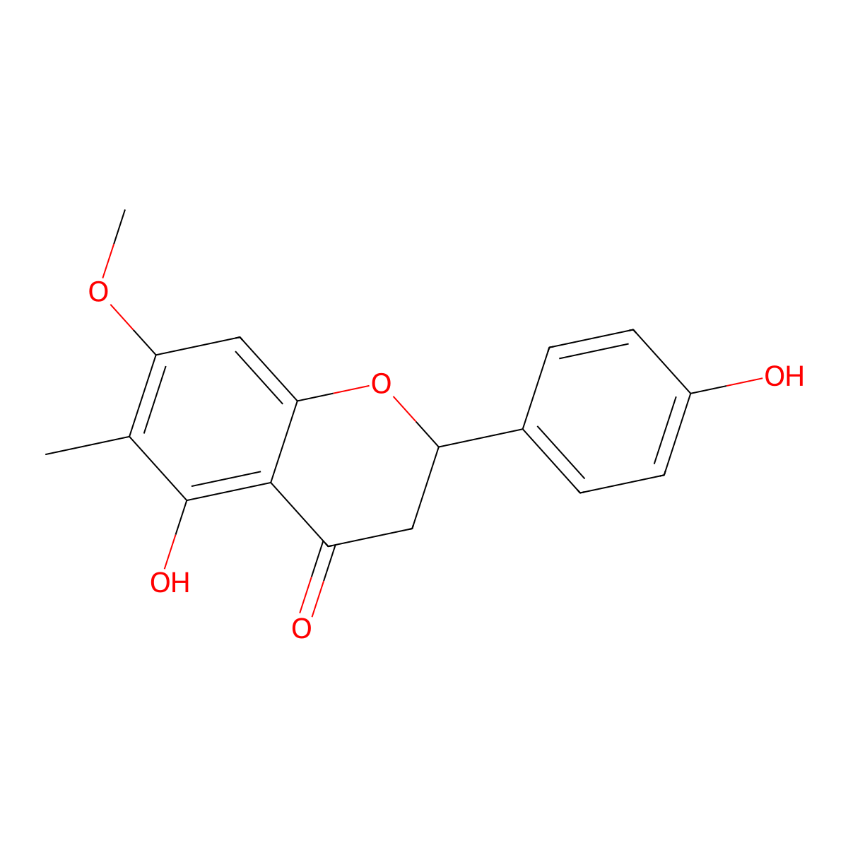 5,4'-Dihydroxy-6-methyl-7-methoxyflavanone molecular structure, CAS 206560-99-8