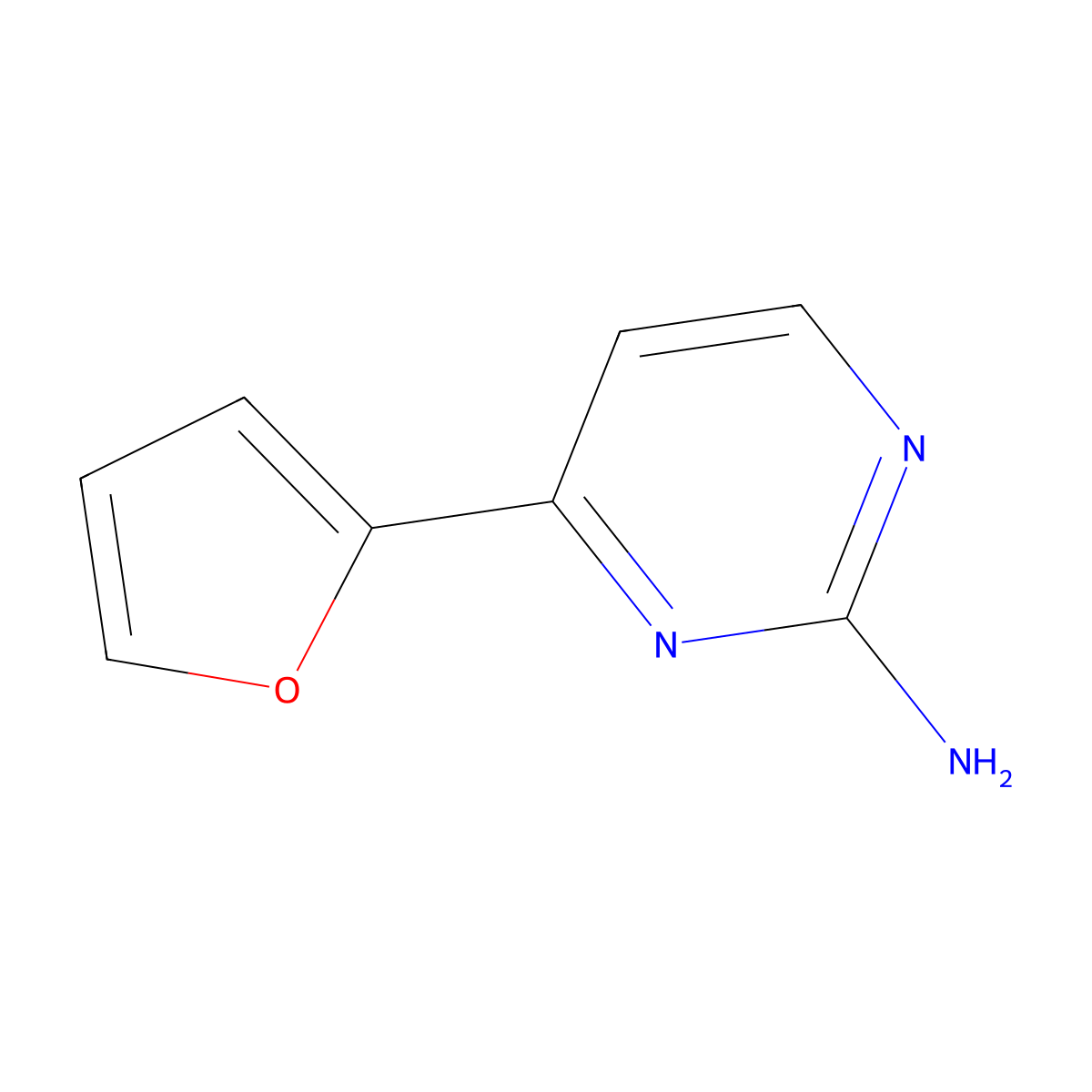 4-(2-Furyl)pyrimidin-2-amine molecular structure, CAS 206564-00-3
