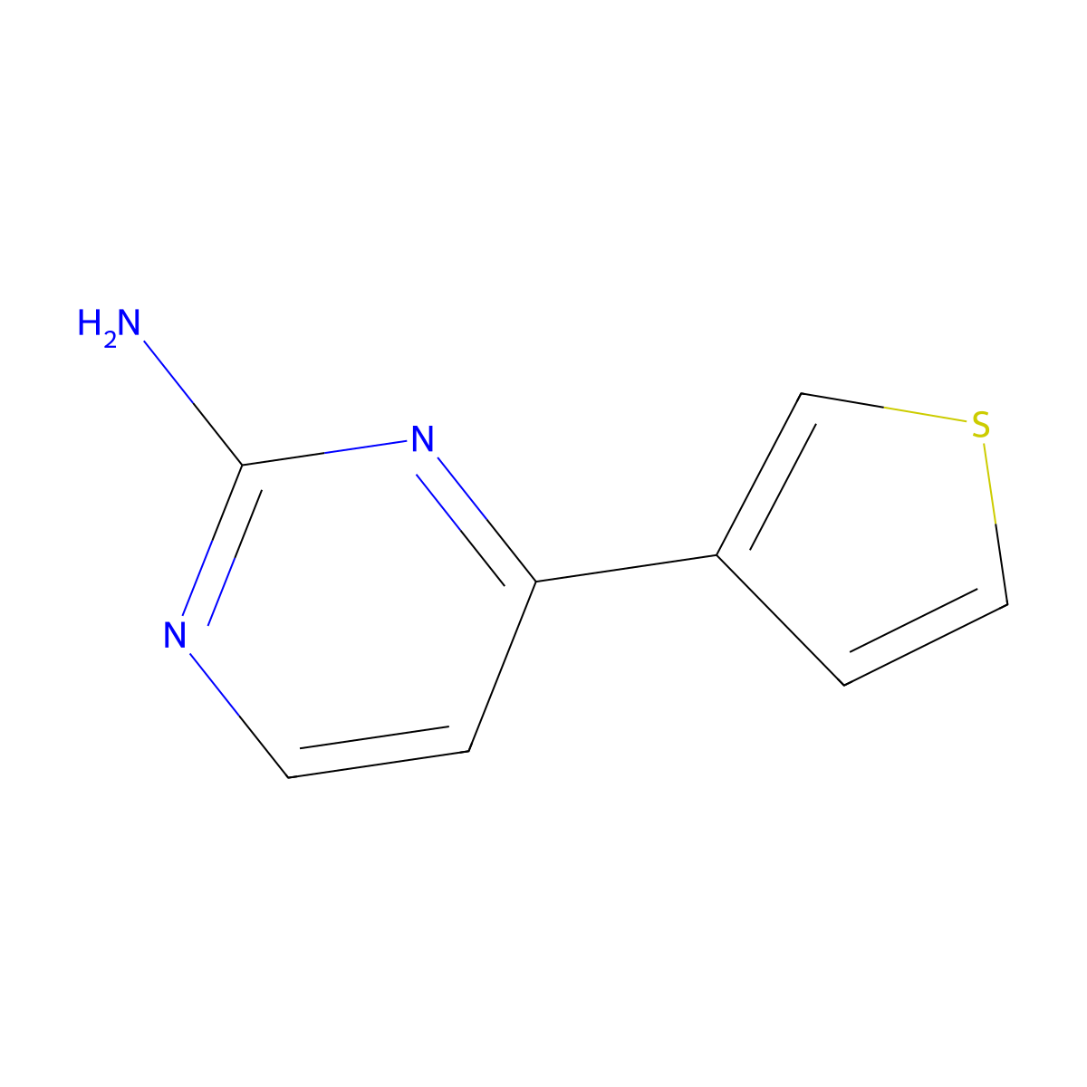 4-(3-Thienyl)-2-pyrimidinamine molecular structure, CAS 206564-03-6