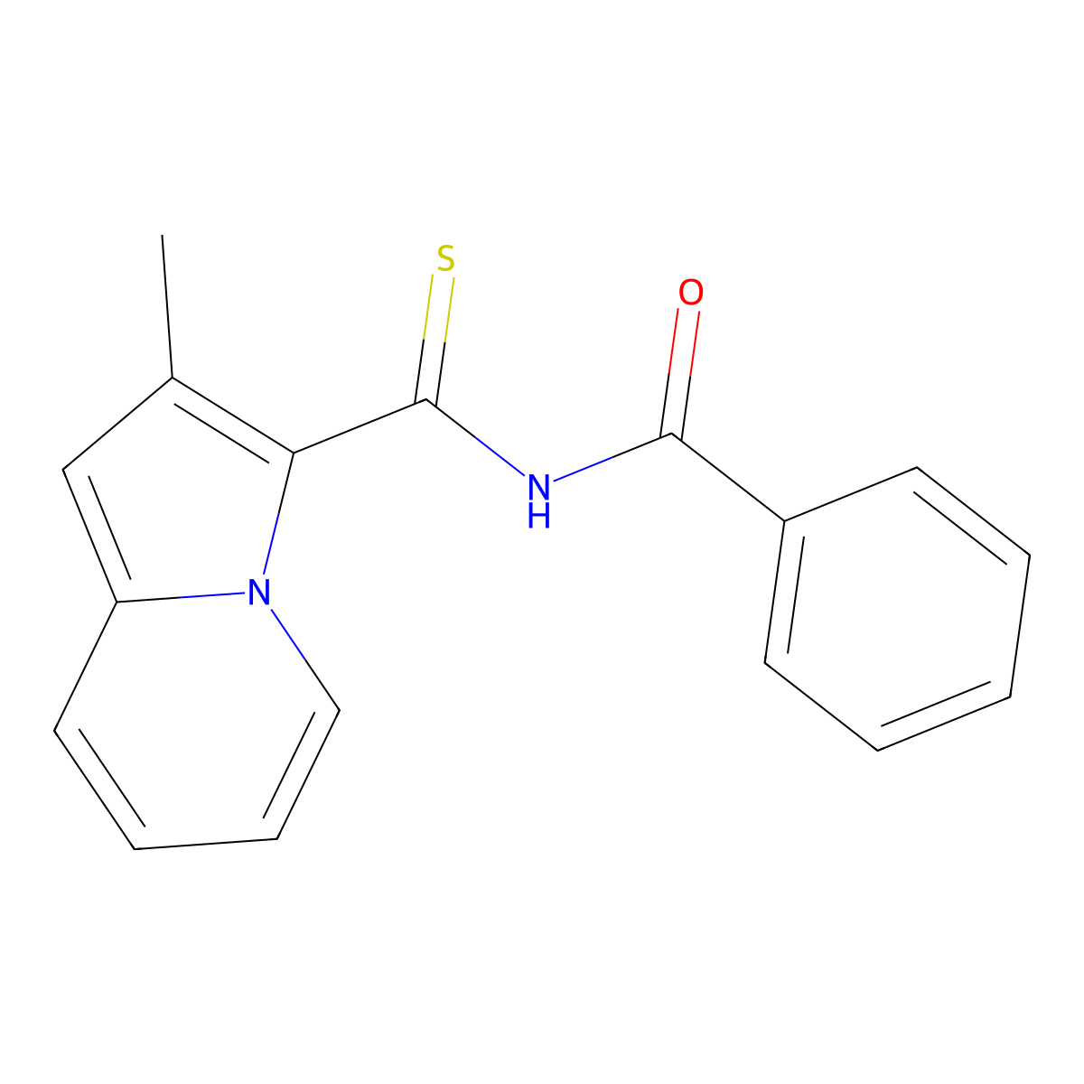 N-(2-methylindolizine-3-carbothioyl)benzamide molecular structure, CAS 20657-82-3