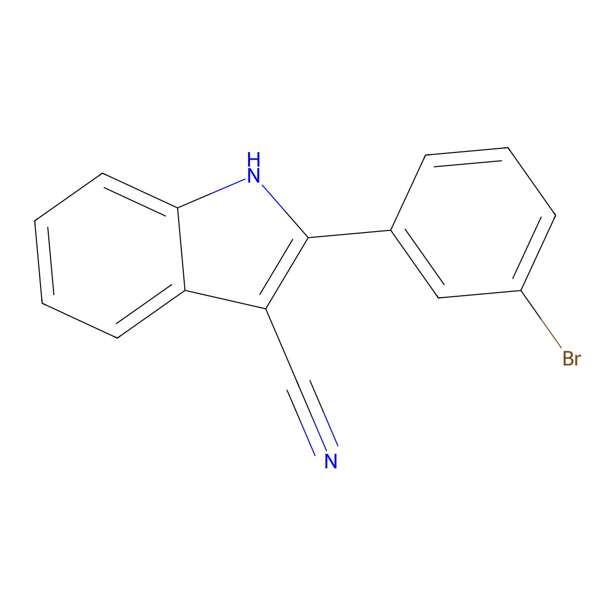2-(3-Bromophenyl)-1H-indole-3-carbonitrile molecular structure, CAS 2065874-30-6