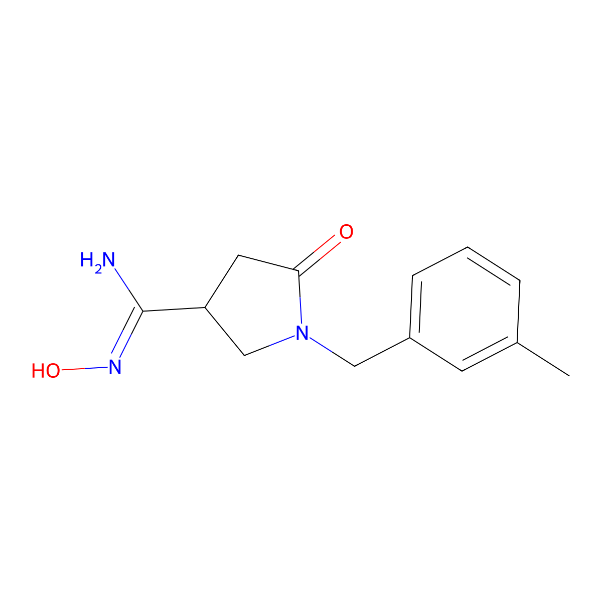 N'-hydroxy-1-(3-methylbenzyl)-5-oxopyrrolidine-3-carboximidamide molecular structure, CAS 2066151-96-8