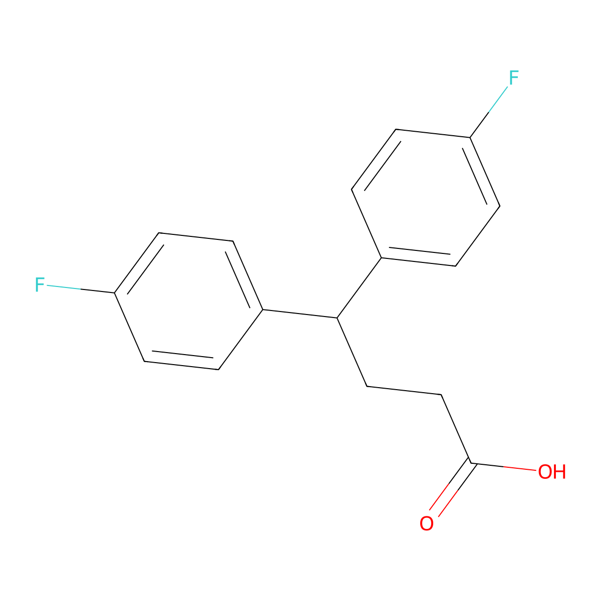 4,4-Bis(4-fluorophenyl)butyric acid molecular structure, CAS 20662-52-6