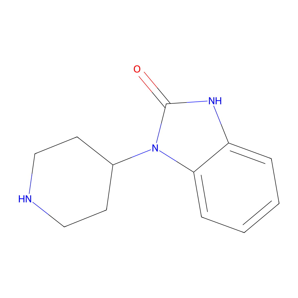1,3-Dihydro-1-(4-piperidinyl)-2H-benzimidazol-2-one molecular structure, CAS 20662-53-7