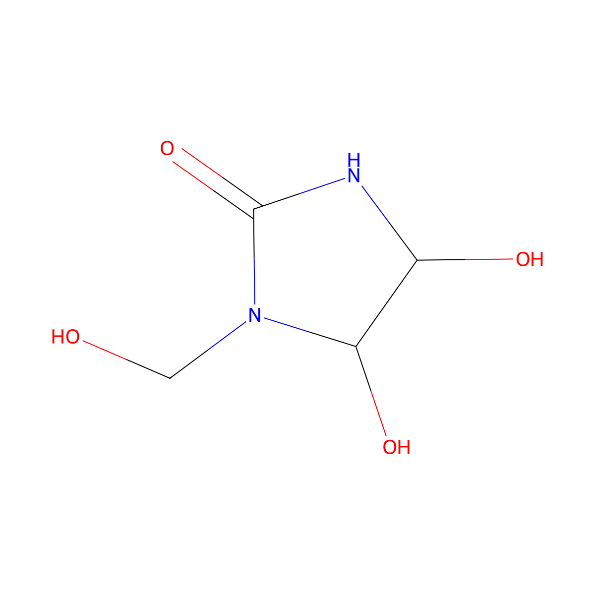 4,5-Dihydroxy-1-(hydroxymethyl)imidazolidin-2-one molecular structure, CAS 20662-57-1