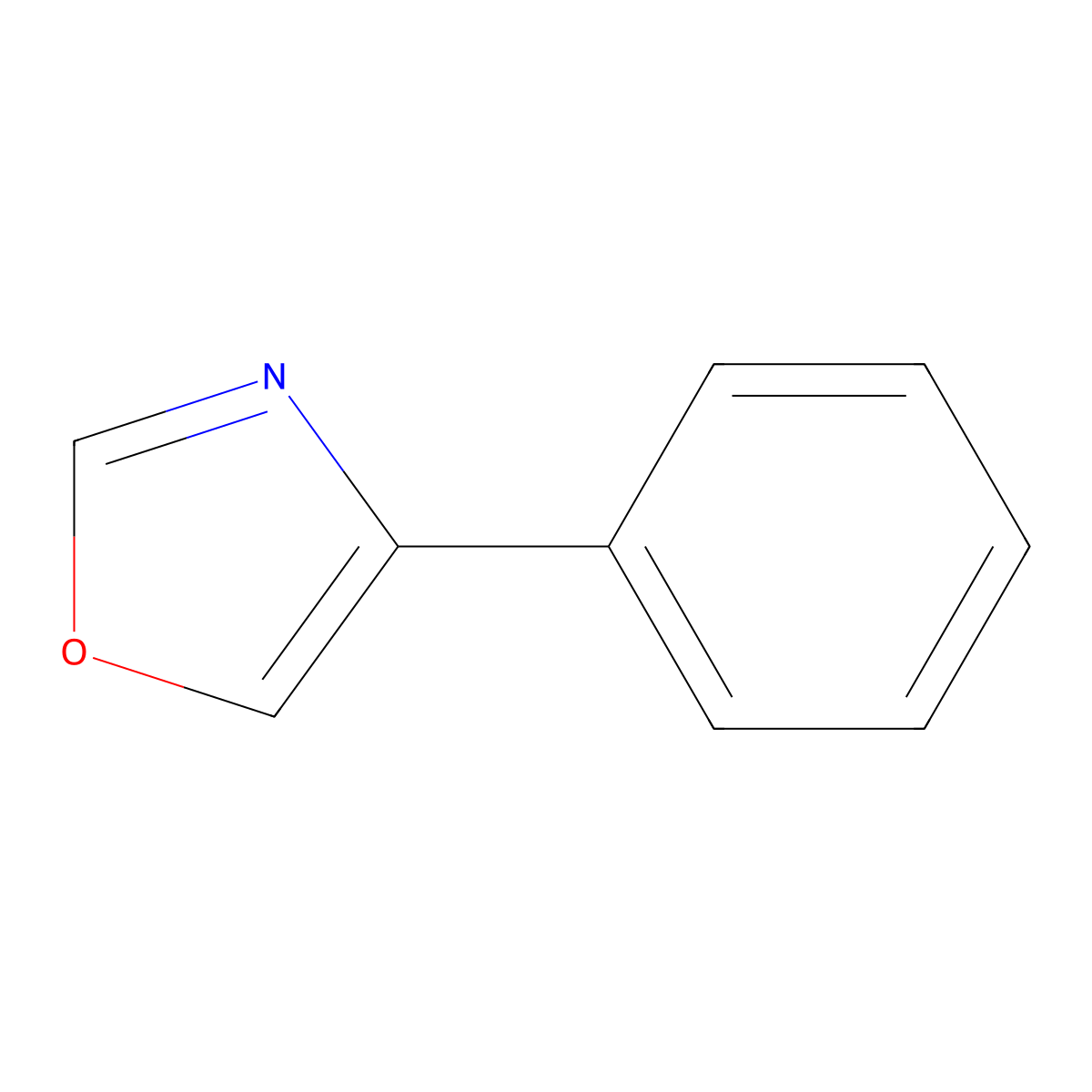 4-Phenyl-1,3-oxazole molecular structure, CAS 20662-89-9