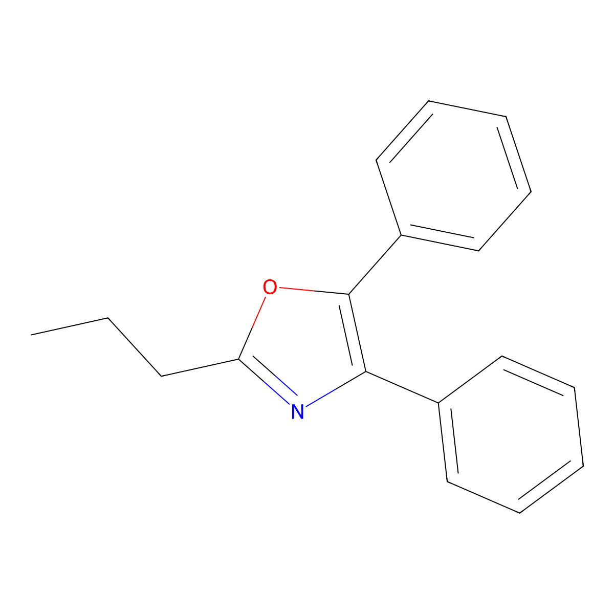 4,5-Diphenyl-2-propyl-1,3-oxazole molecular structure, CAS 20662-95-7
