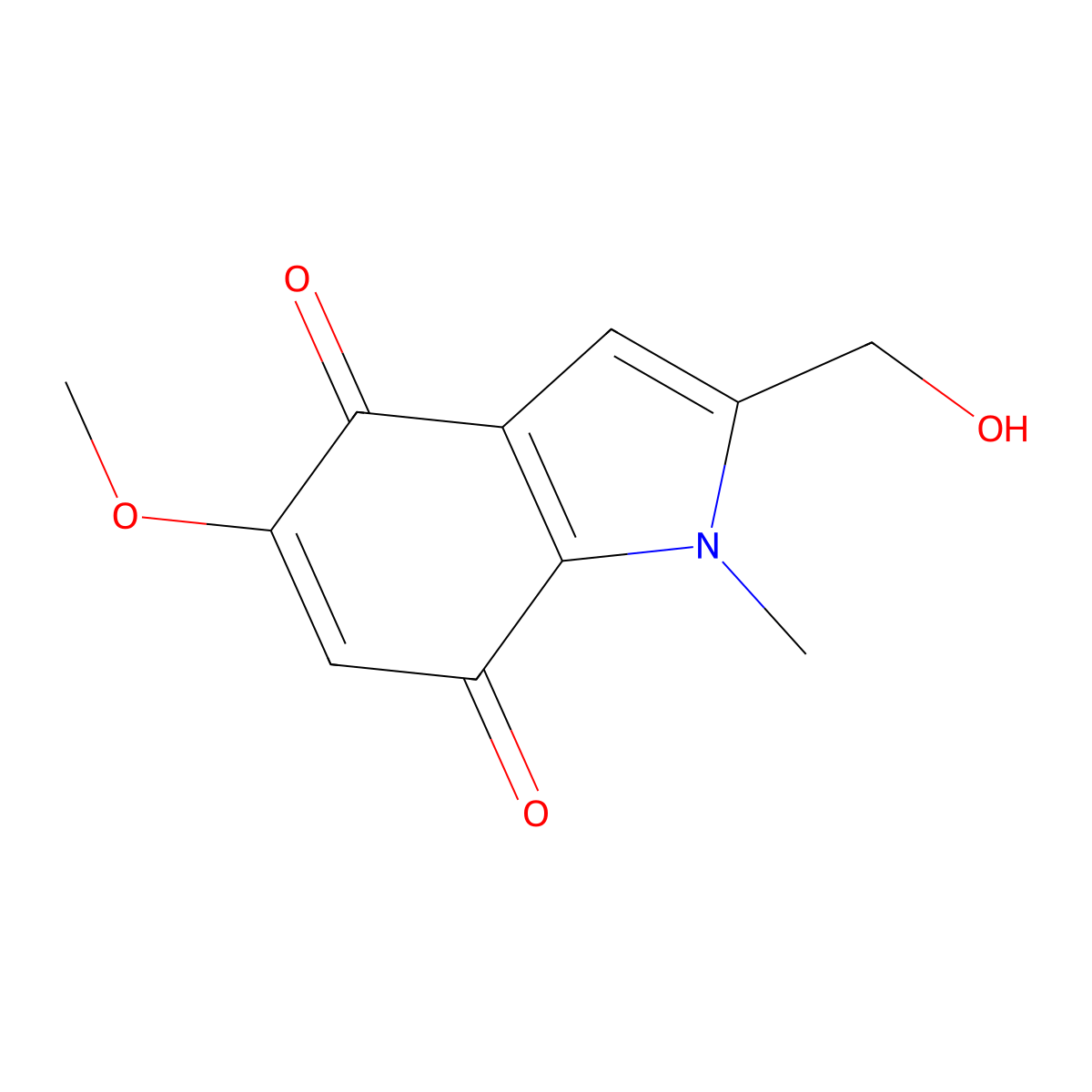 2-(Hydroxymethyl)-5-methoxy-1-methyl-1H-indole-4,7-dione molecular structure, CAS 206647-13-4