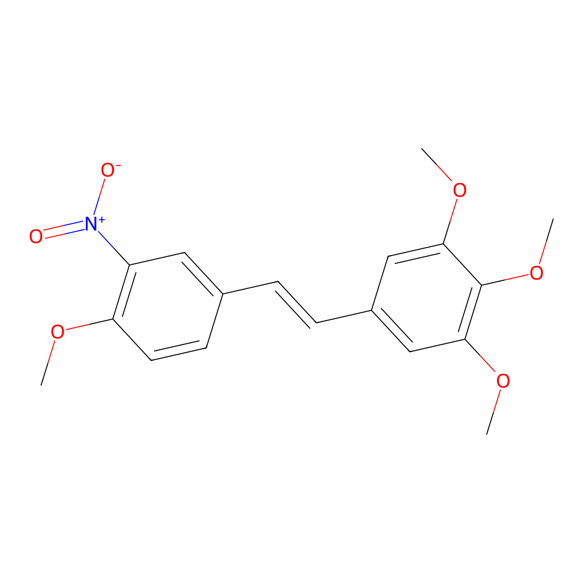 (E)-1,2,3-Trimethoxy-5-(4-methoxy-3-nitrostyryl)benzene molecular structure, CAS 206649-07-2