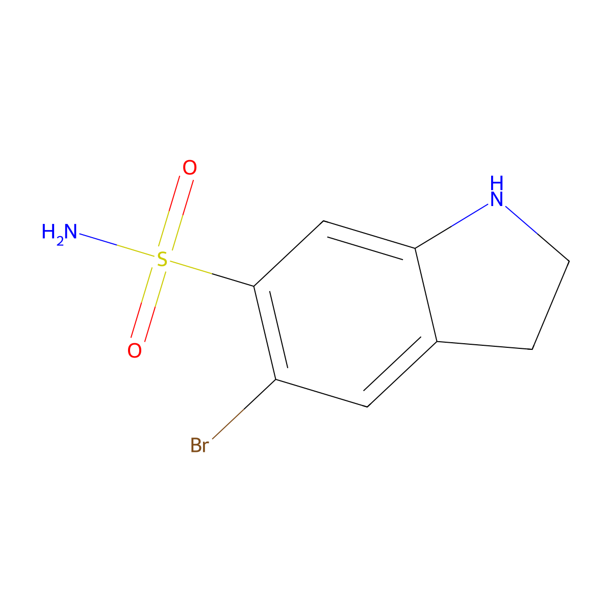 5-bromo-2,3-dihydro-1H-indole-6-sulfonamide molecular structure, CAS 2066546-05-0