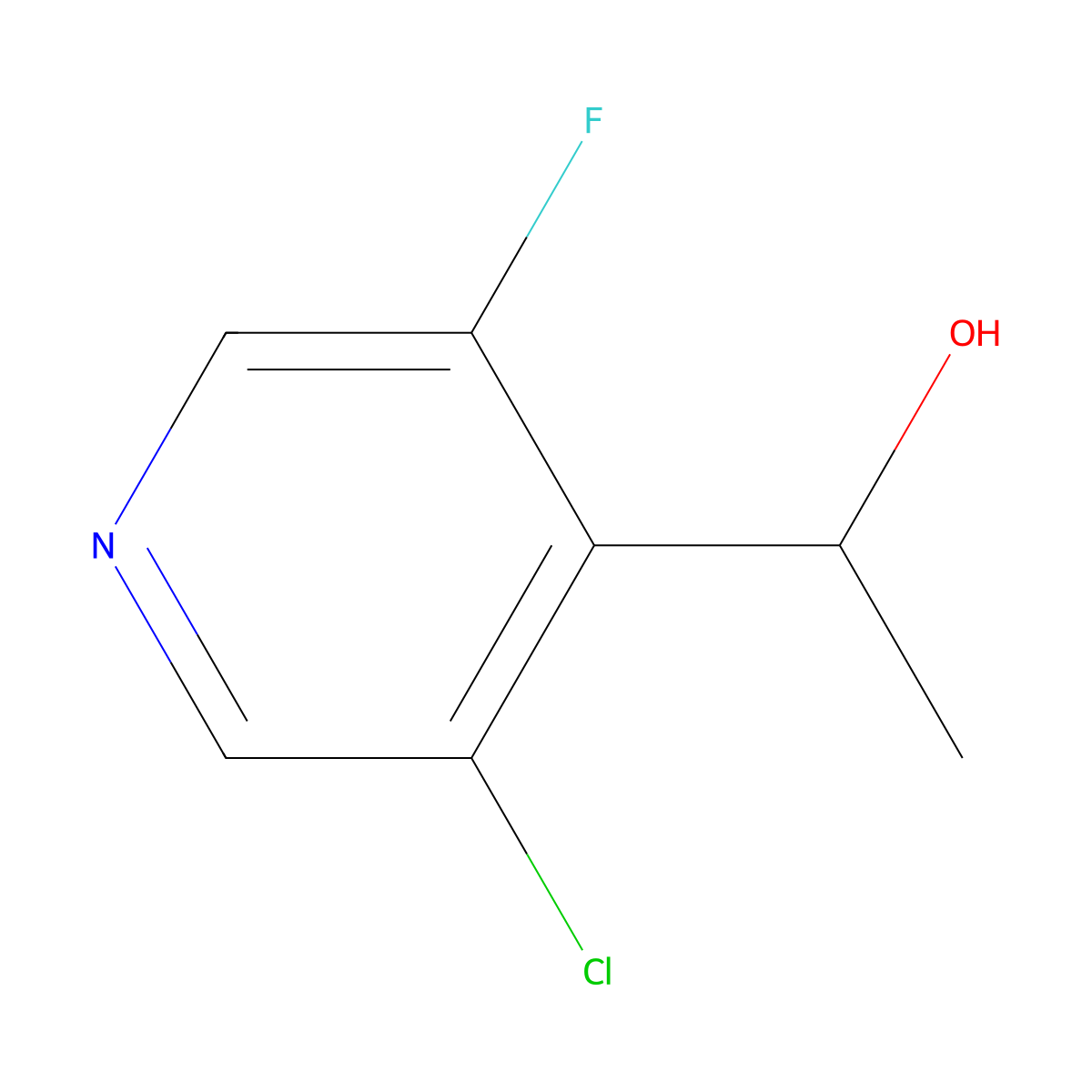 1-(3-Chloro-5-fluoropyridin-4-yl)ethanol molecular structure, CAS 2066567-74-4