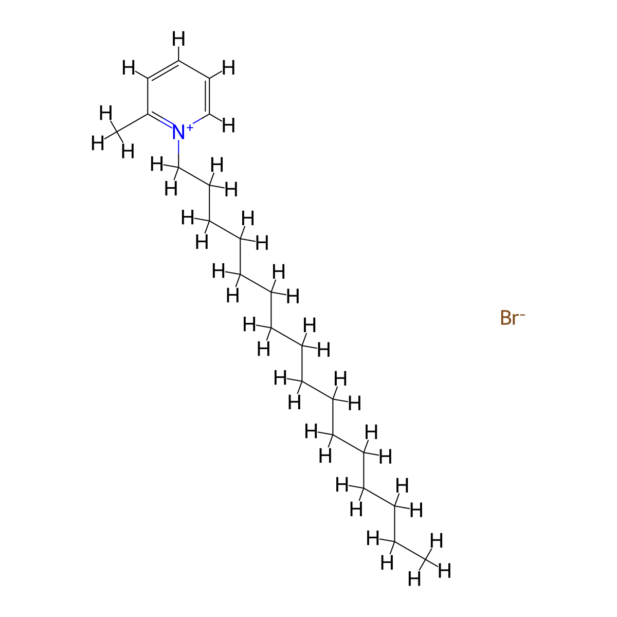 Pyridinium, 1-hexadecyl-2-methyl-, bromide (1:1) molecular structure, CAS 20667-13-4