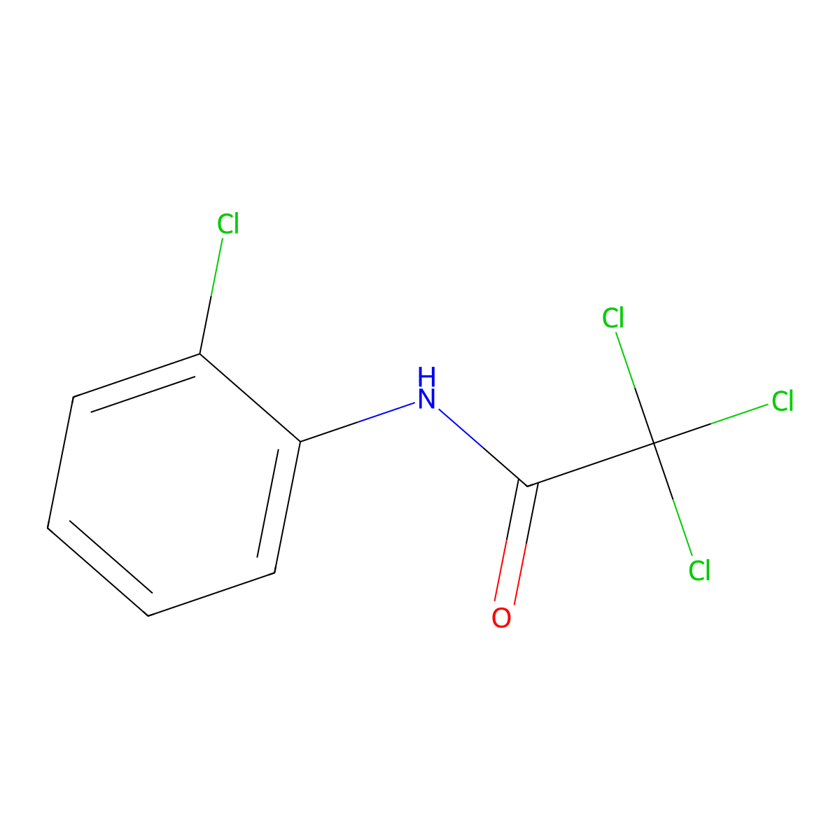 Acetamide, 2,2,2-trichloro-N-(2-chlorophenyl)- molecular structure, CAS 20668-12-6