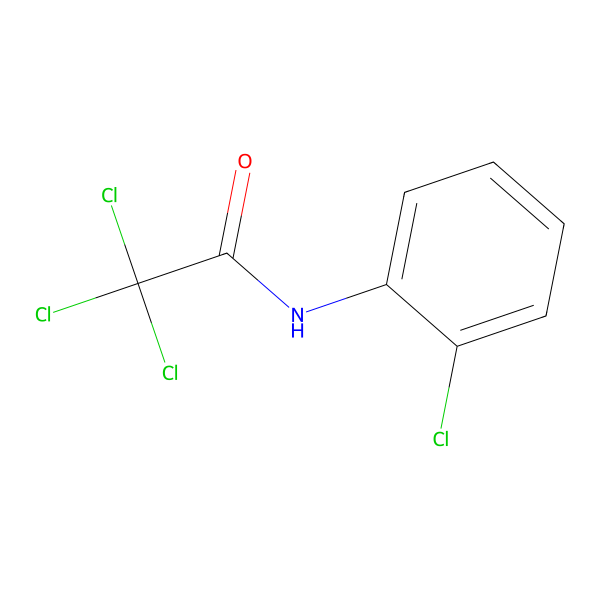 Acetamide, 2,2,2-trichloro-N-(2-chlorophenyl)- molecular structure, CAS 20668-12-6