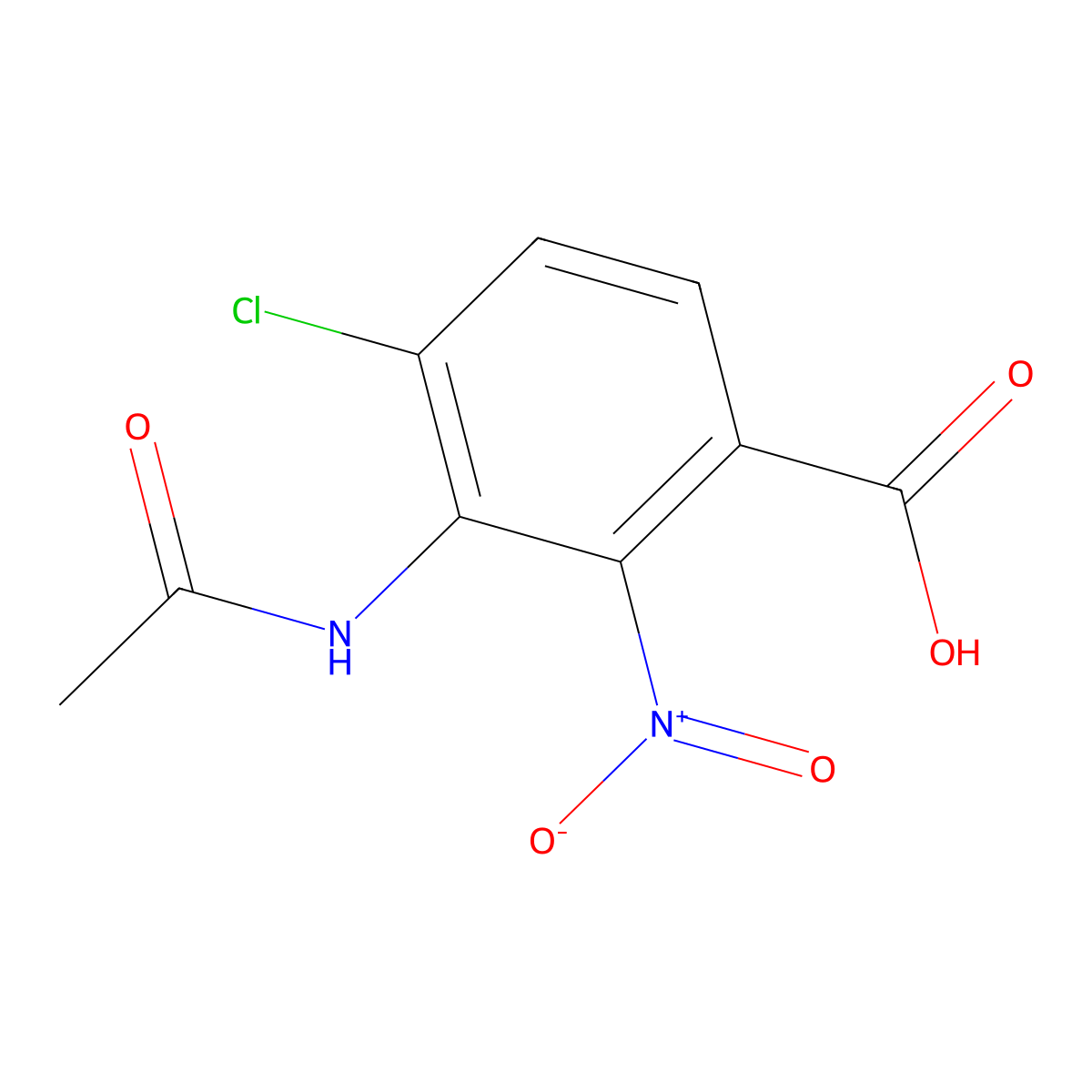 3-(Acetylamino)-4-chloro-2-nitrobenzoic acid molecular structure, CAS 20671-57-2