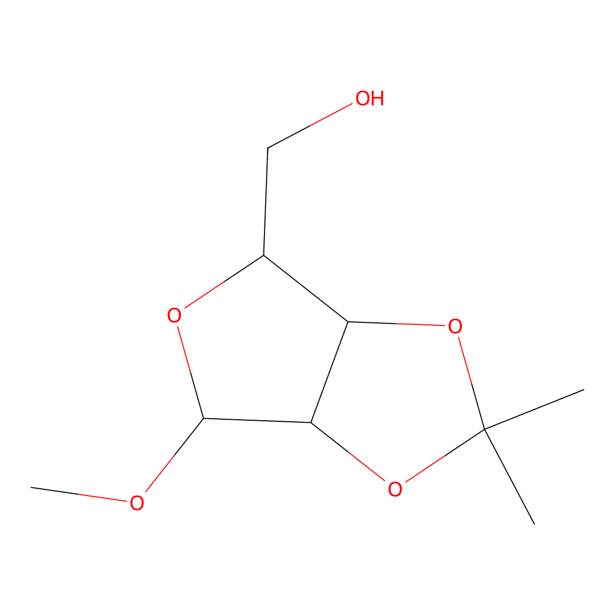 Methyl 2,3-o-isopropylidene-beta-l-ribofuranoside molecular structure, CAS 20672-63-3