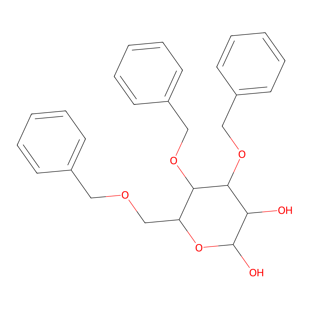 3-O,4-O,6-O-Tribenzyl-D-mannopyranose molecular structure, CAS 20672-66-6
